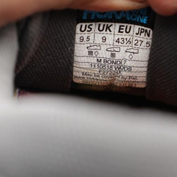 Hoka One One Bondi 7 Men's Size 9.5 Gray White Athletic Sneaker Running Shoes - Picture 3 of 13